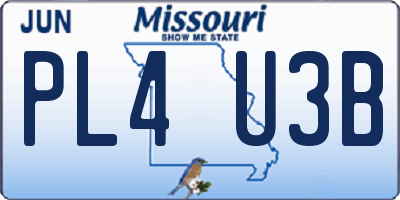 MO license plate PL4U3B