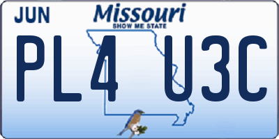 MO license plate PL4U3C