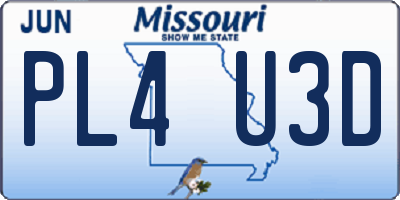 MO license plate PL4U3D