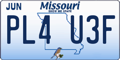 MO license plate PL4U3F