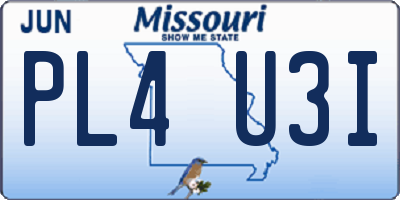 MO license plate PL4U3I