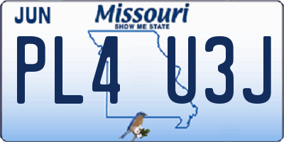 MO license plate PL4U3J