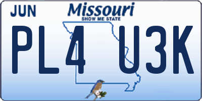 MO license plate PL4U3K