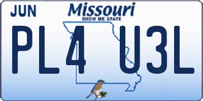 MO license plate PL4U3L