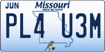 MO license plate PL4U3M