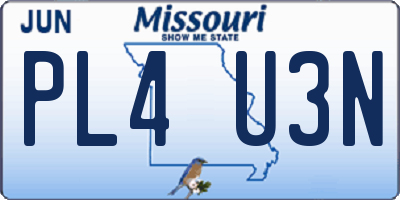 MO license plate PL4U3N