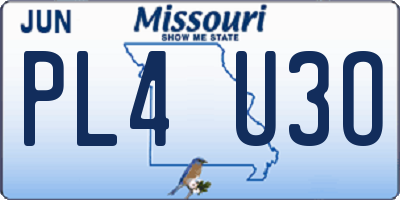 MO license plate PL4U3O