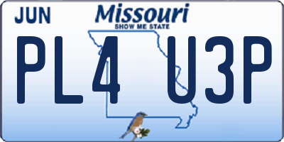 MO license plate PL4U3P