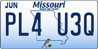 MO license plate PL4U3Q