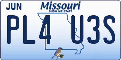 MO license plate PL4U3S