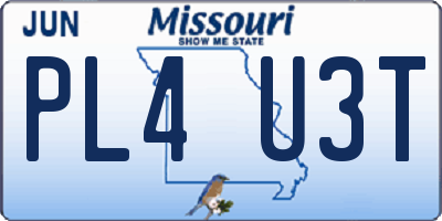 MO license plate PL4U3T