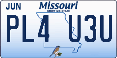 MO license plate PL4U3U