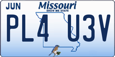 MO license plate PL4U3V