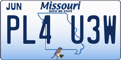 MO license plate PL4U3W