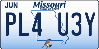MO license plate PL4U3Y