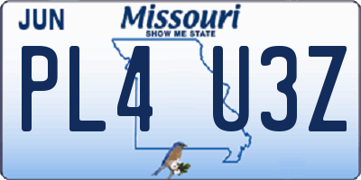 MO license plate PL4U3Z