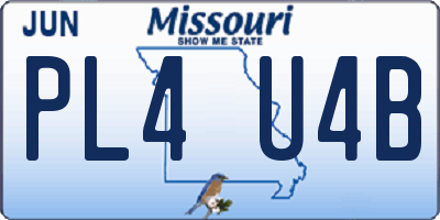 MO license plate PL4U4B