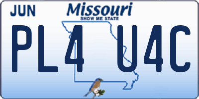 MO license plate PL4U4C