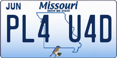 MO license plate PL4U4D