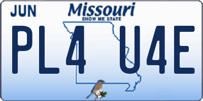 MO license plate PL4U4E