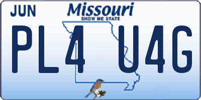 MO license plate PL4U4G