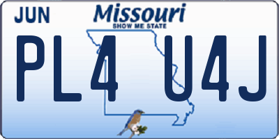 MO license plate PL4U4J