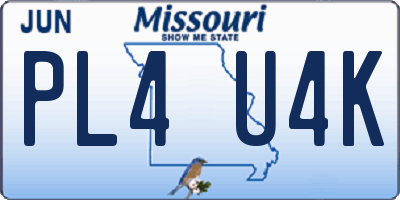 MO license plate PL4U4K