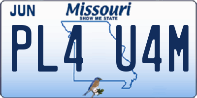 MO license plate PL4U4M