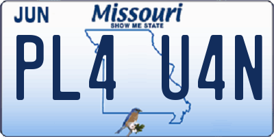 MO license plate PL4U4N