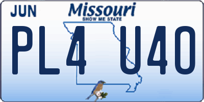 MO license plate PL4U4O