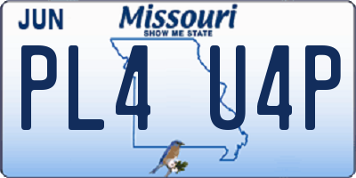 MO license plate PL4U4P