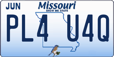 MO license plate PL4U4Q