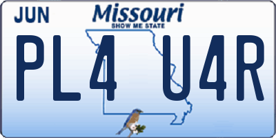 MO license plate PL4U4R