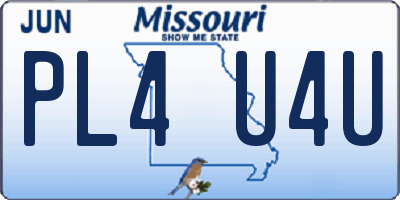 MO license plate PL4U4U