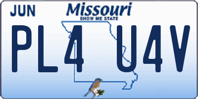 MO license plate PL4U4V