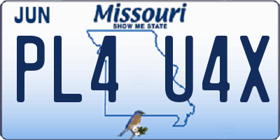 MO license plate PL4U4X