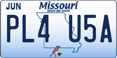 MO license plate PL4U5A