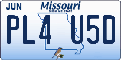 MO license plate PL4U5D