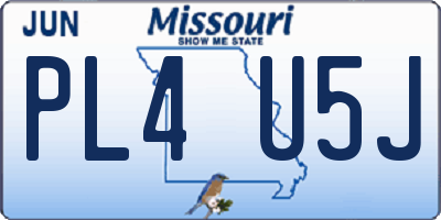 MO license plate PL4U5J