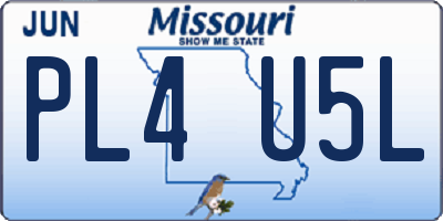 MO license plate PL4U5L