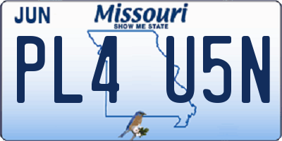 MO license plate PL4U5N