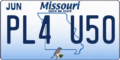 MO license plate PL4U5O