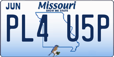MO license plate PL4U5P