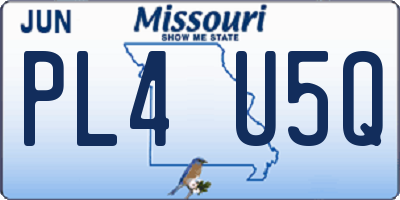 MO license plate PL4U5Q