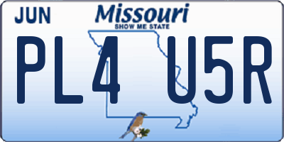 MO license plate PL4U5R