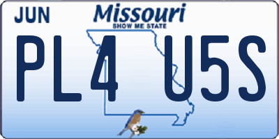 MO license plate PL4U5S