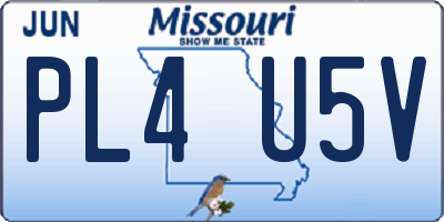 MO license plate PL4U5V