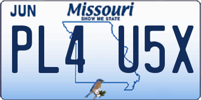 MO license plate PL4U5X