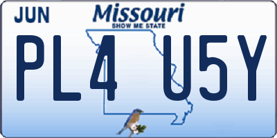 MO license plate PL4U5Y
