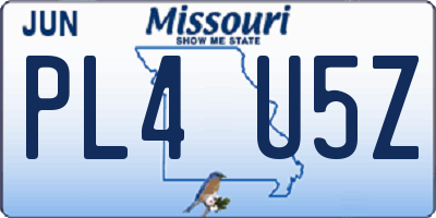 MO license plate PL4U5Z